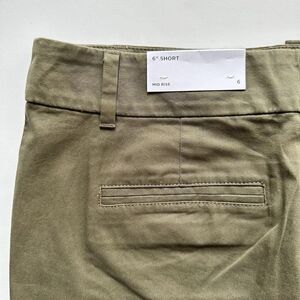 LOFT Factory 6” Shorts Mid Rise Chino Olive Green‎ NWT Size 6